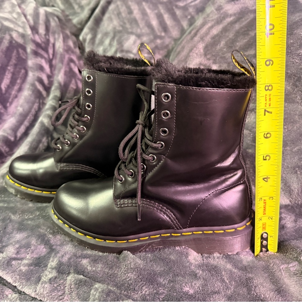 Dr Martens Faux Fur Lined Combat Boots - Picture 7 of 7